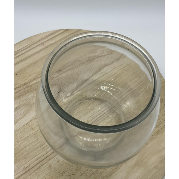 Glass Fish Bowl Vase Round Clear Globe Terrarium Candle Holder 7" Tall 5" Wide - Picture 2 of 5